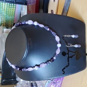 Sapphireskies Designs Purples Gemstone Necklace & Earring Set One of a Kind